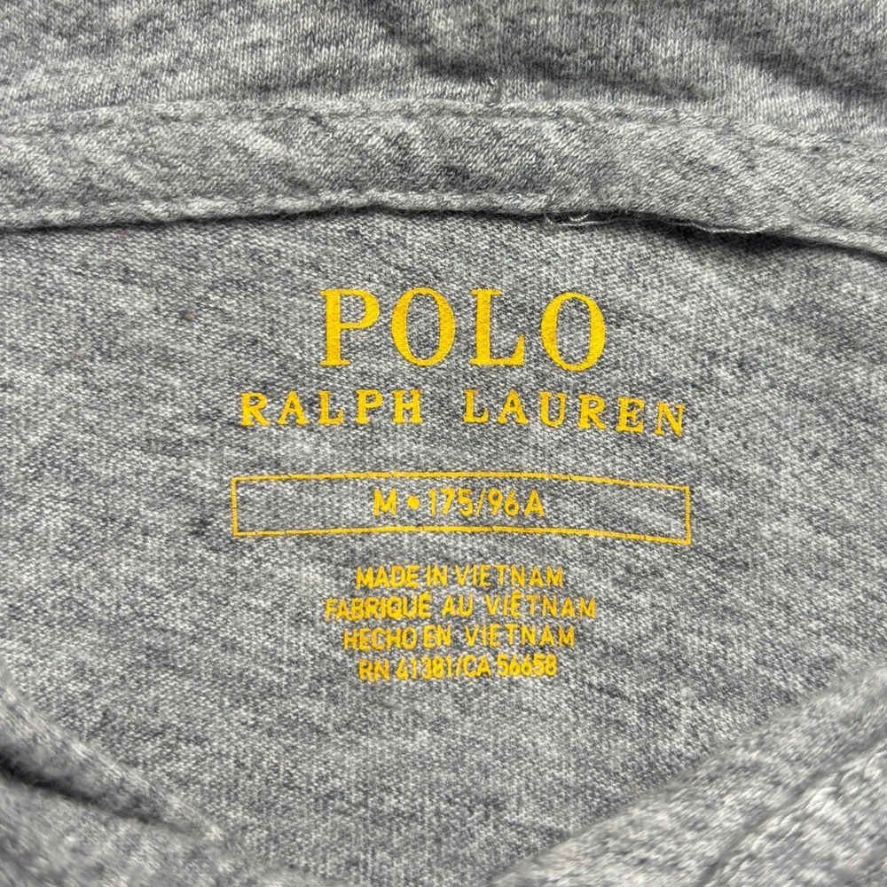Polo Ralph Lauren Hooded T-Shirt Men's Medium Gray Heather Cotton Hoodie Jersey - Picture 7 of 8